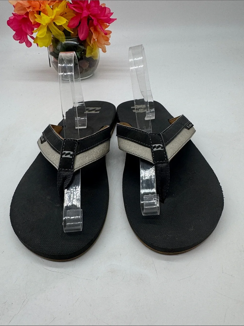 Billabong Black and Brown Men’s Flip Flops with Tan Accent